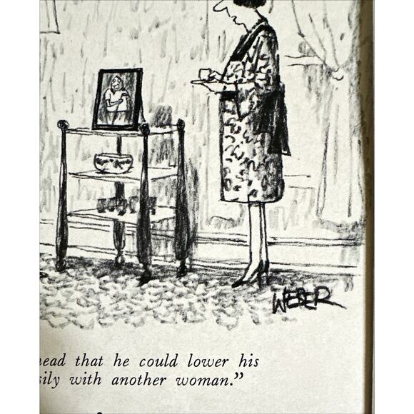 Framed Vintage New Yorker Magazine 8x10 Weber Cartoon Clipping Cholesterol - Picture 2 of 5